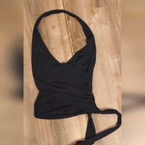 Black halter top /tie at the waist